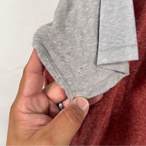 Hurley Salmon and Gray Short Sleeve Henley 0719 - Picture 6 of 11